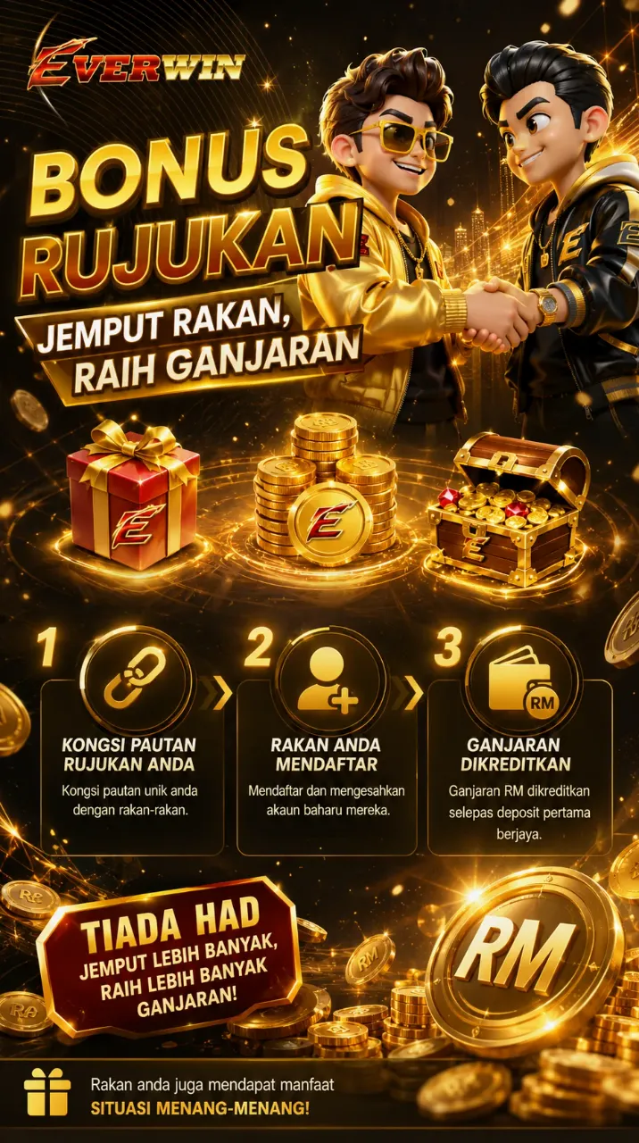 Dua rakan bersalaman dengan ikon ganjaran